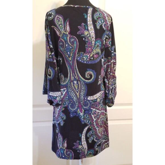 Almost Famous Casual Career Multicolor Paisley Print 3/4 Kimono Sleeve Size XL - Picture 3 of 8